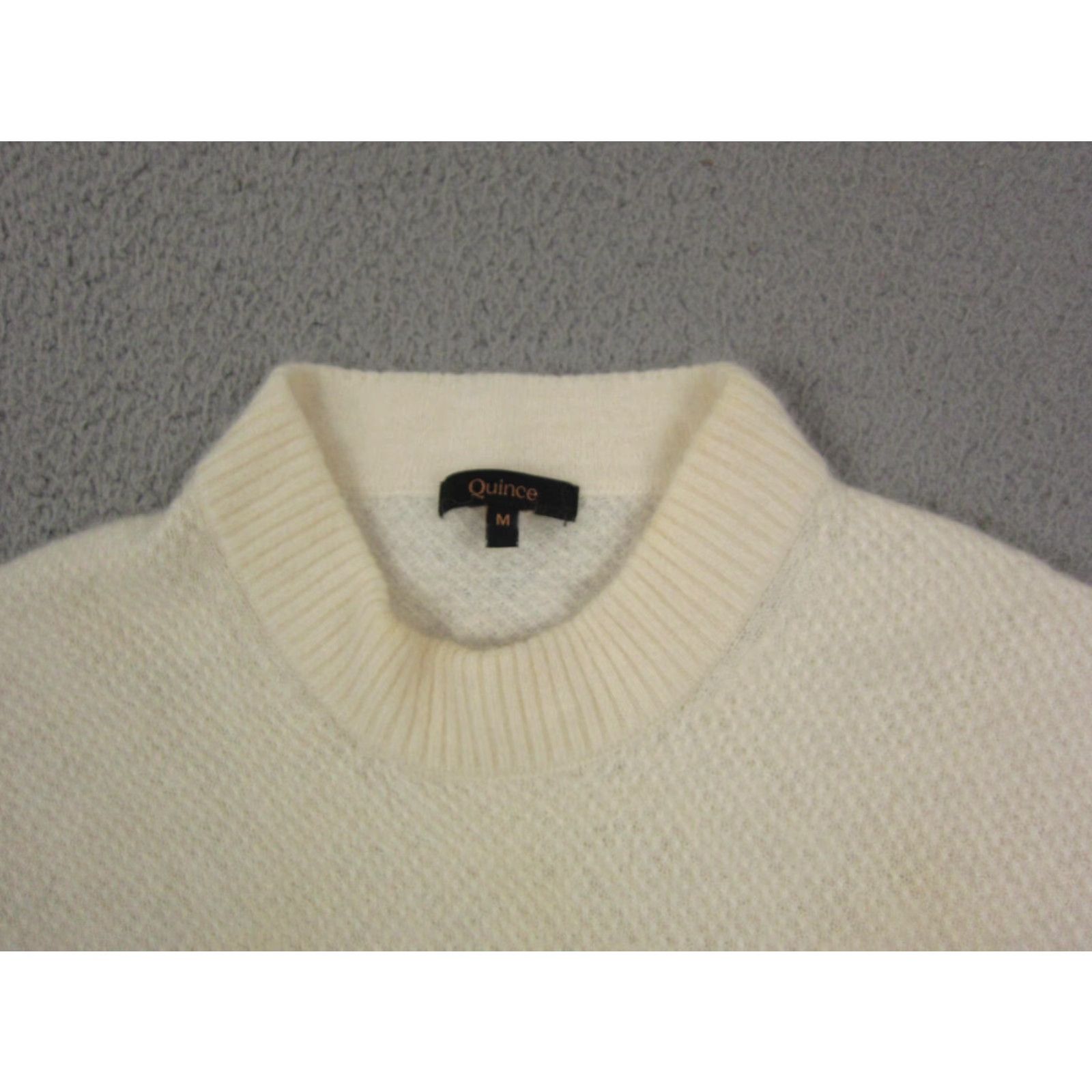 Quince Quince Sweater Womens Medium Creme Wool Alpaca Knit Mock Neck Casual Cozy Size M / US 6-8 / IT 42-44 - 2 Thumbnail