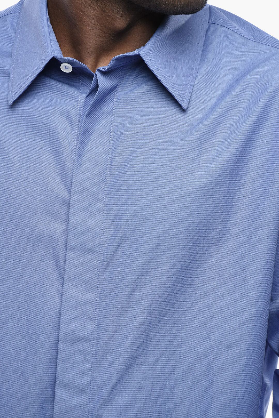 Bottega Veneta og1mm0426 Cotton Shirt in Blue Size US L / EU 52-54 / 3 - 3 Thumbnail
