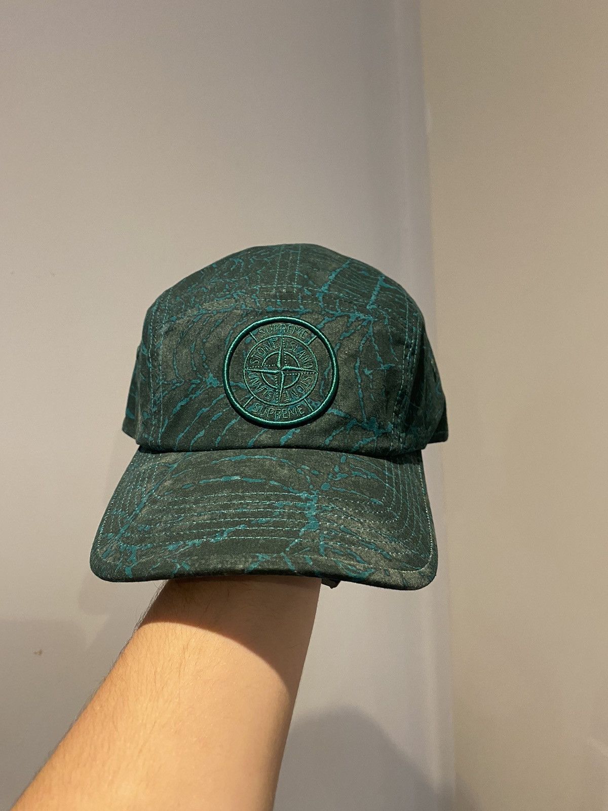 Supreme Supreme x Stone Island Camp Cap Teal | Grailed