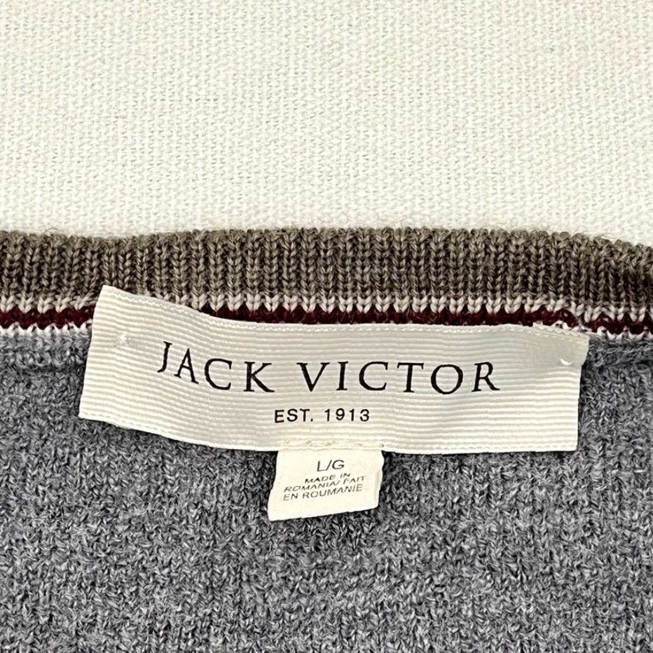 Jack Victor Jack Victor Belvedere Sweater Mens M / L Gray 100% Merino Wool Crew Pullover Size US M / EU 48-50 / 2 - 2 Thumbnail