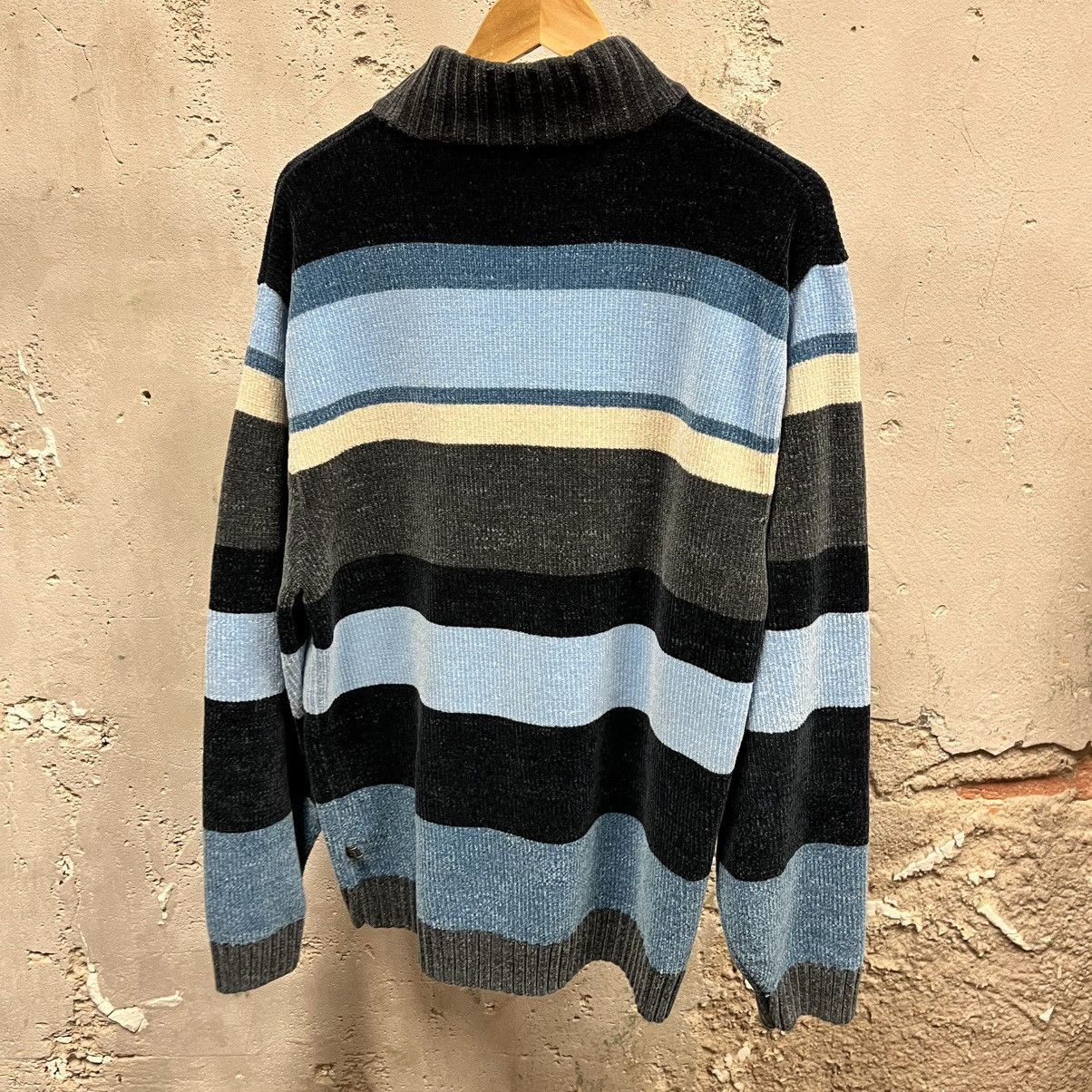 Vintage PJ Mark Vintage 90s Blue Chenille Knit Mock Neck Sweater Y2K Size US M / EU 48-50 / 2 - 5 Thumbnail