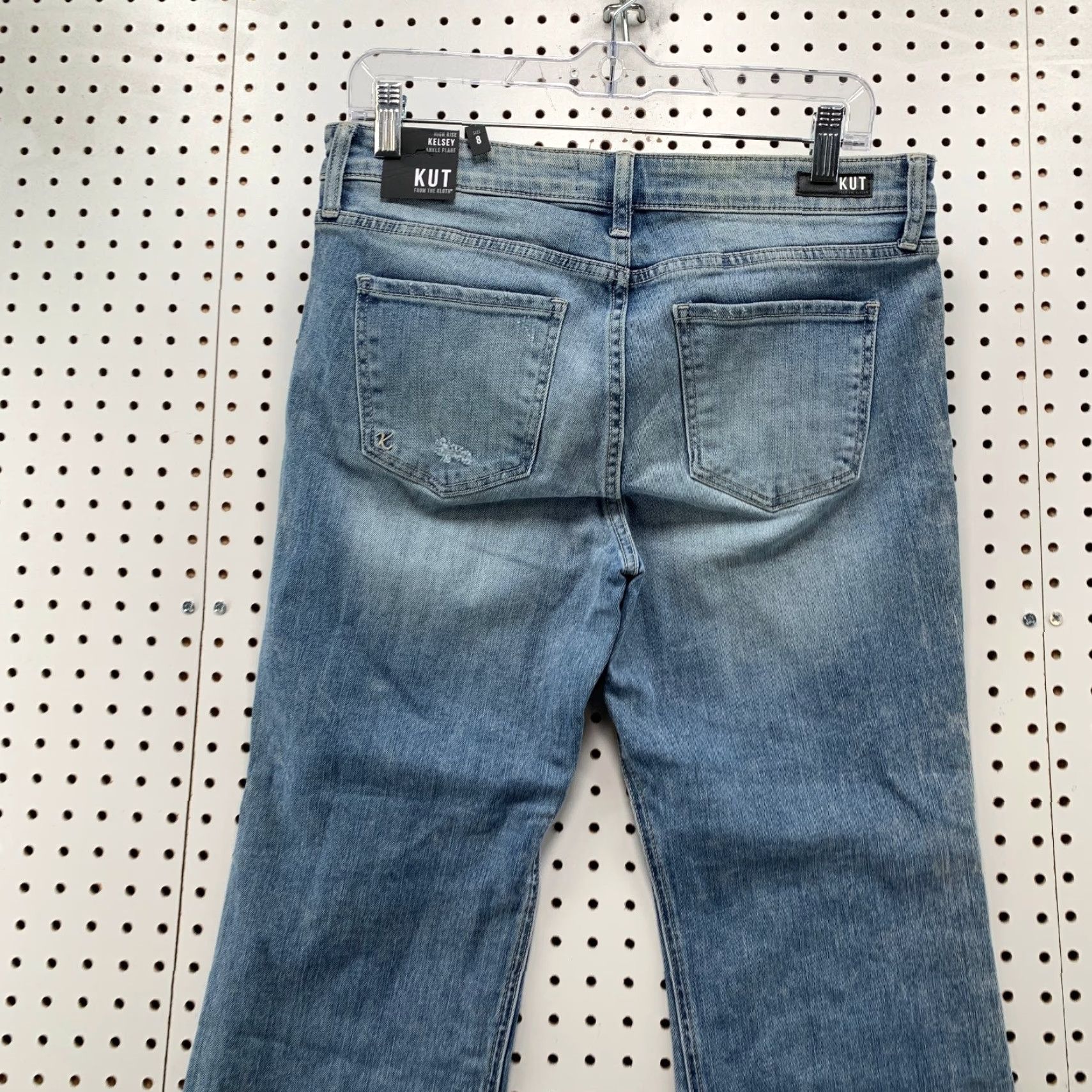 Vintage KUT from the Kloth Kelsey Jeans Womens 8 Blue High Rise Flare 27in Inseam 31in Waist Boho Modern Denim Jeans Womens 8 Regular Blue Flared 8 Size 30" / US 8 / IT 44 - 7 Thumbnail