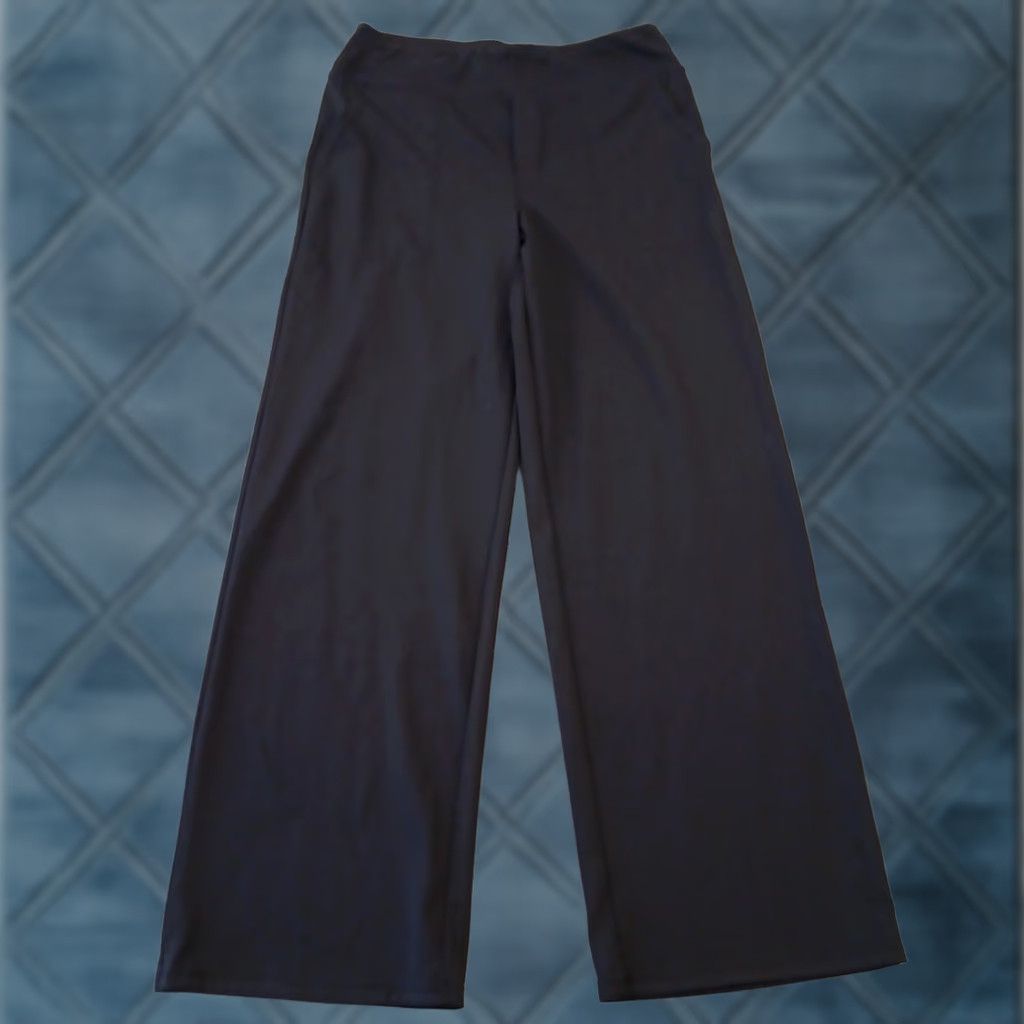 Vintage G4Free Ankle Pants Womens L Black Wide-Leg Pull On Pockets 30x31 High Rise Size 36" / US 14 / IT 50 - 1 Thumbnail