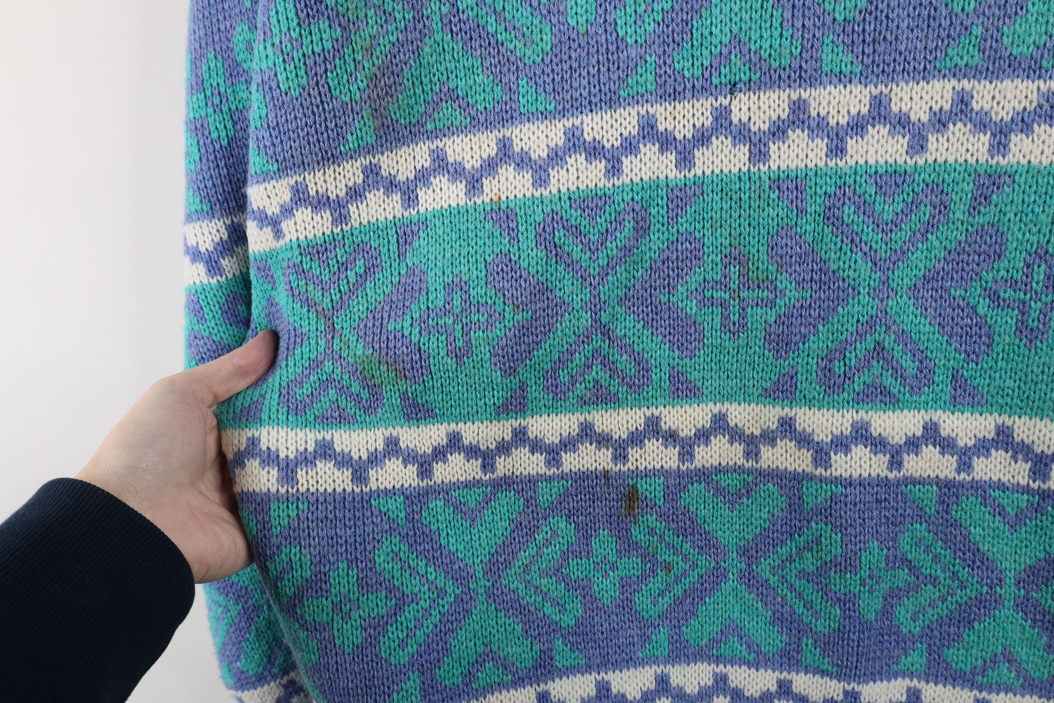 Vintage Vintage 90s Streetwear Blend Fair Isle Mock Neck Sweater USA Size L / US 10 / IT 46 - 6 Thumbnail