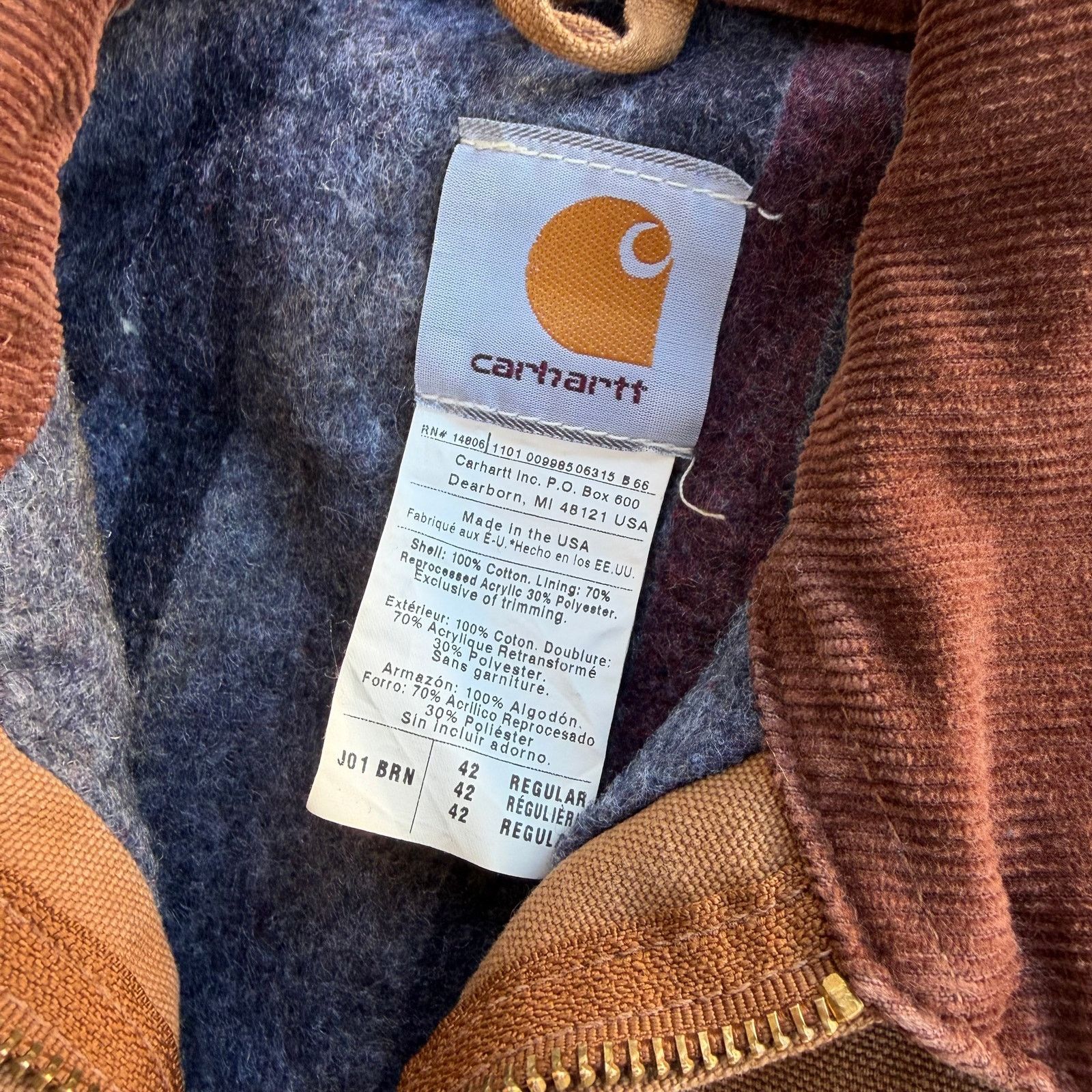 Carhartt × Vintage Carhartt J01 brown detroit work wear jacket Size US M / EU 48-50 / 2 - 6 Thumbnail