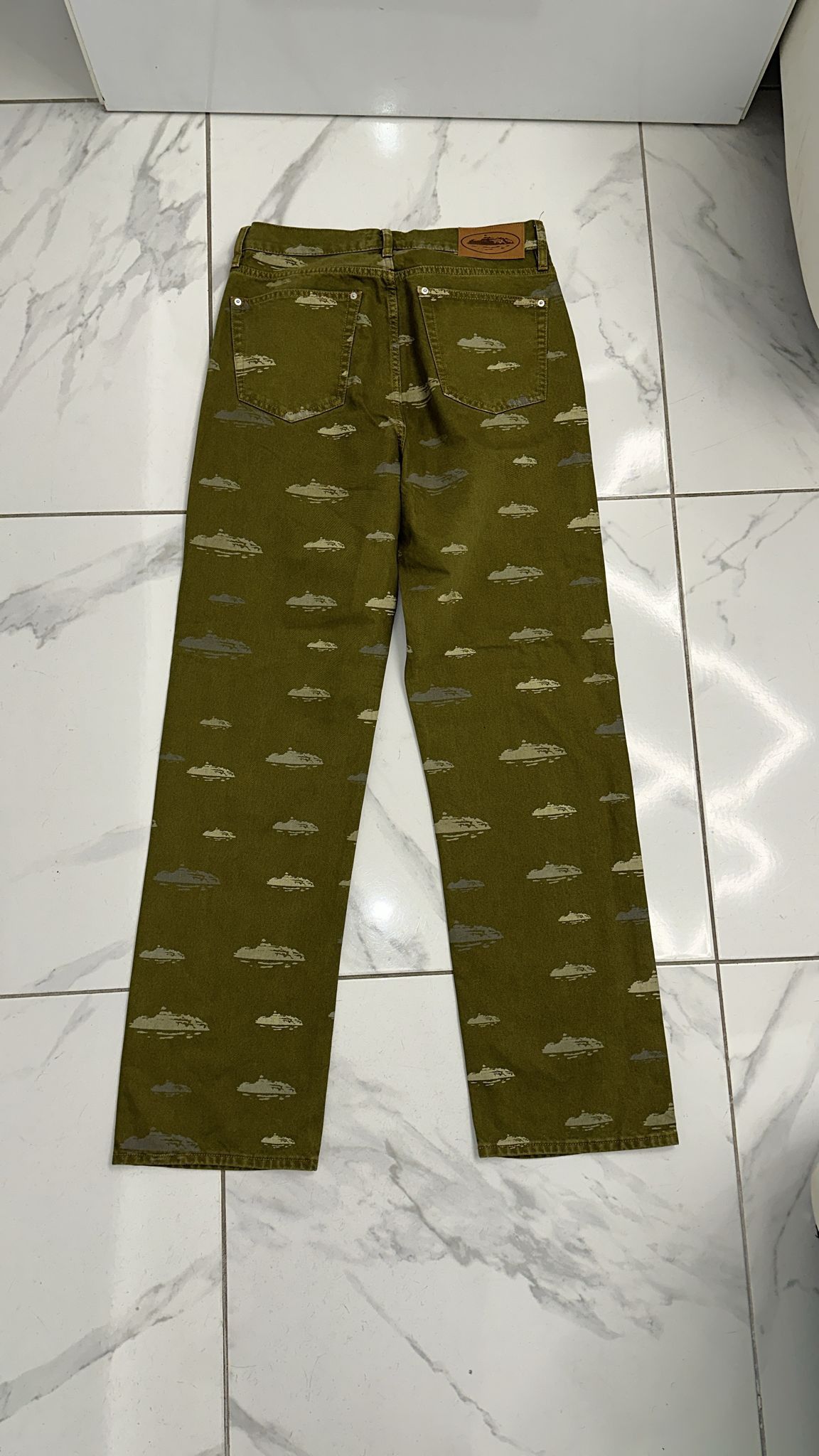 Corteiz × Vintage Corteiz FW23 Alcatraz Pattern Denim Jeans Khaki Large Size US 34 / EU 50 - 2 Thumbnail