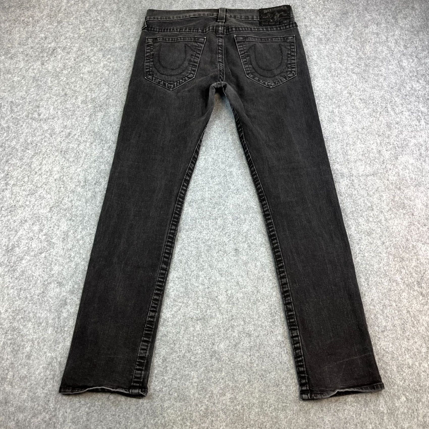 True Religion True Religion Jeans Slim Tapered 34 32 Dark Wash Black Stretch USA Made Mens Size US 34 / EU 50 - 2 Thumbnail