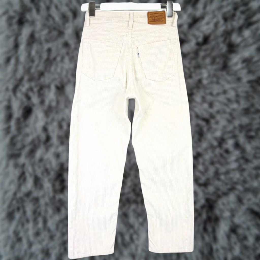 Levi's LEVI'S RIBCAGE STRAIGHT Jeans Women's W25/L25 High Waist Corduroy Ivory Trousers Size 42" / US 20 - 1 Thumbnail
