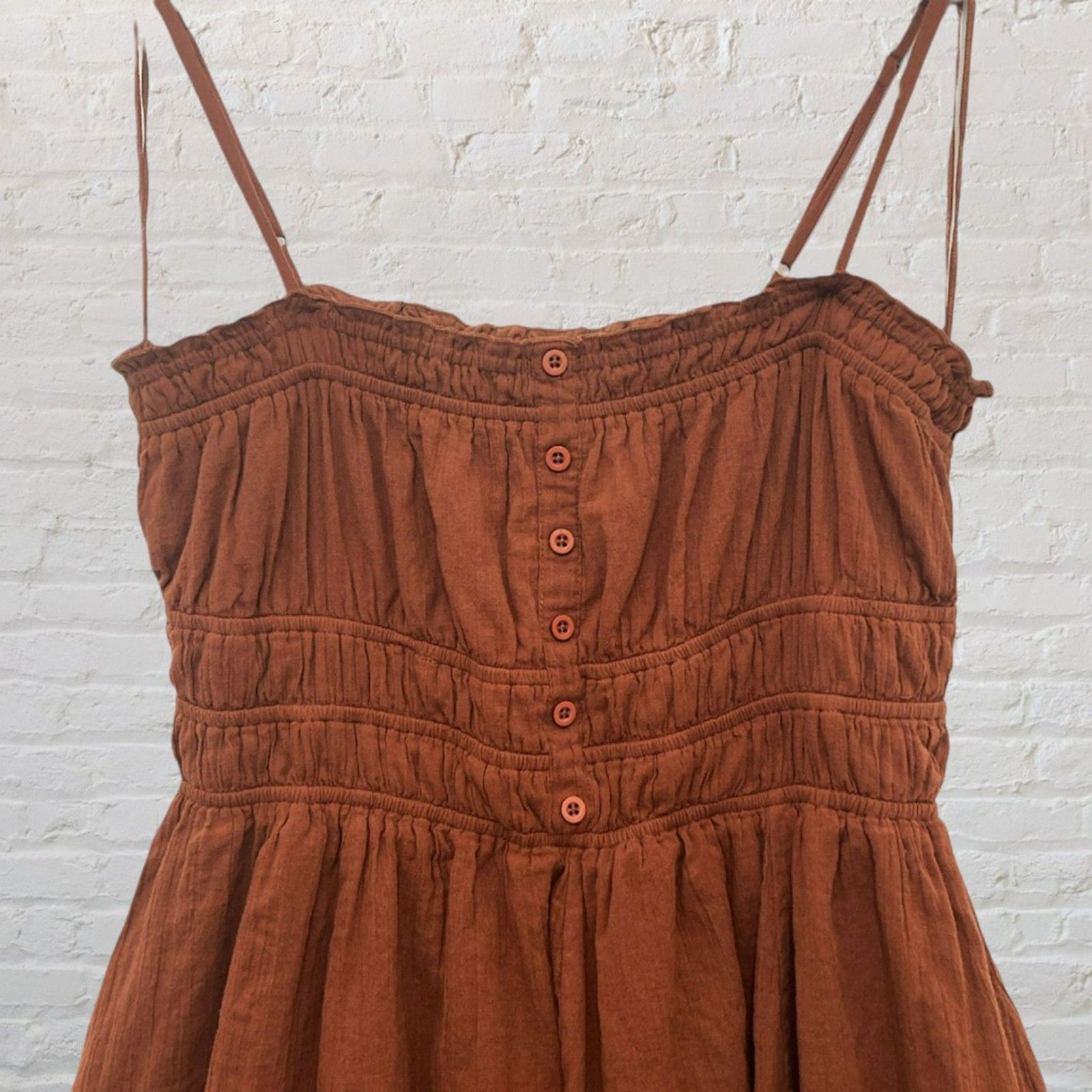 Aeropostale Aeropostale Cinnamon Smocked Mini Dress Size XL / US 12-14 / IT 48-50 - 5 Thumbnail