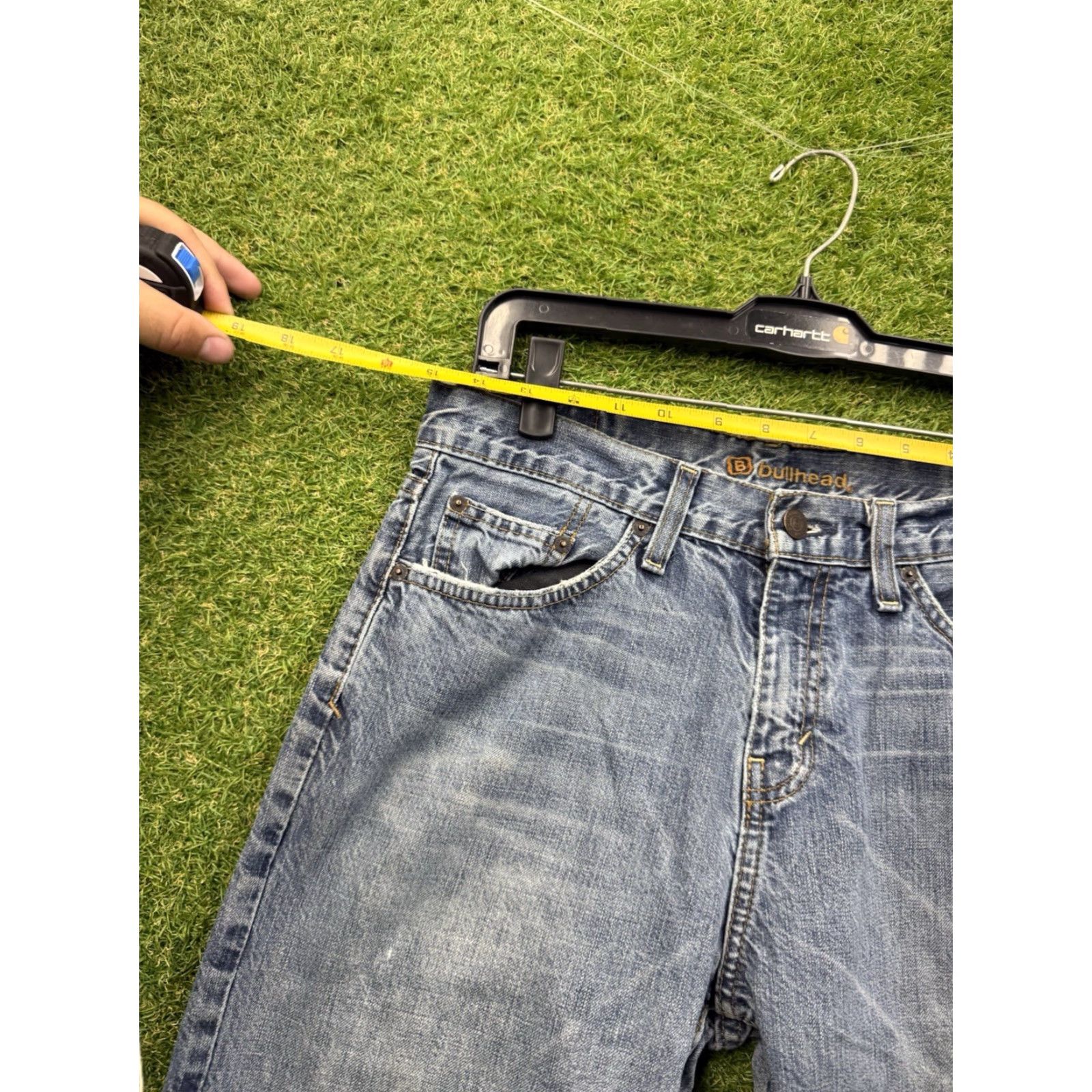 Vintage VINTAGE Bullhead Jeans Mens Slim Boot Cut Casual Distressed Cotton 29x29 90s Grunge Logo Size US 29 - 3 Thumbnail
