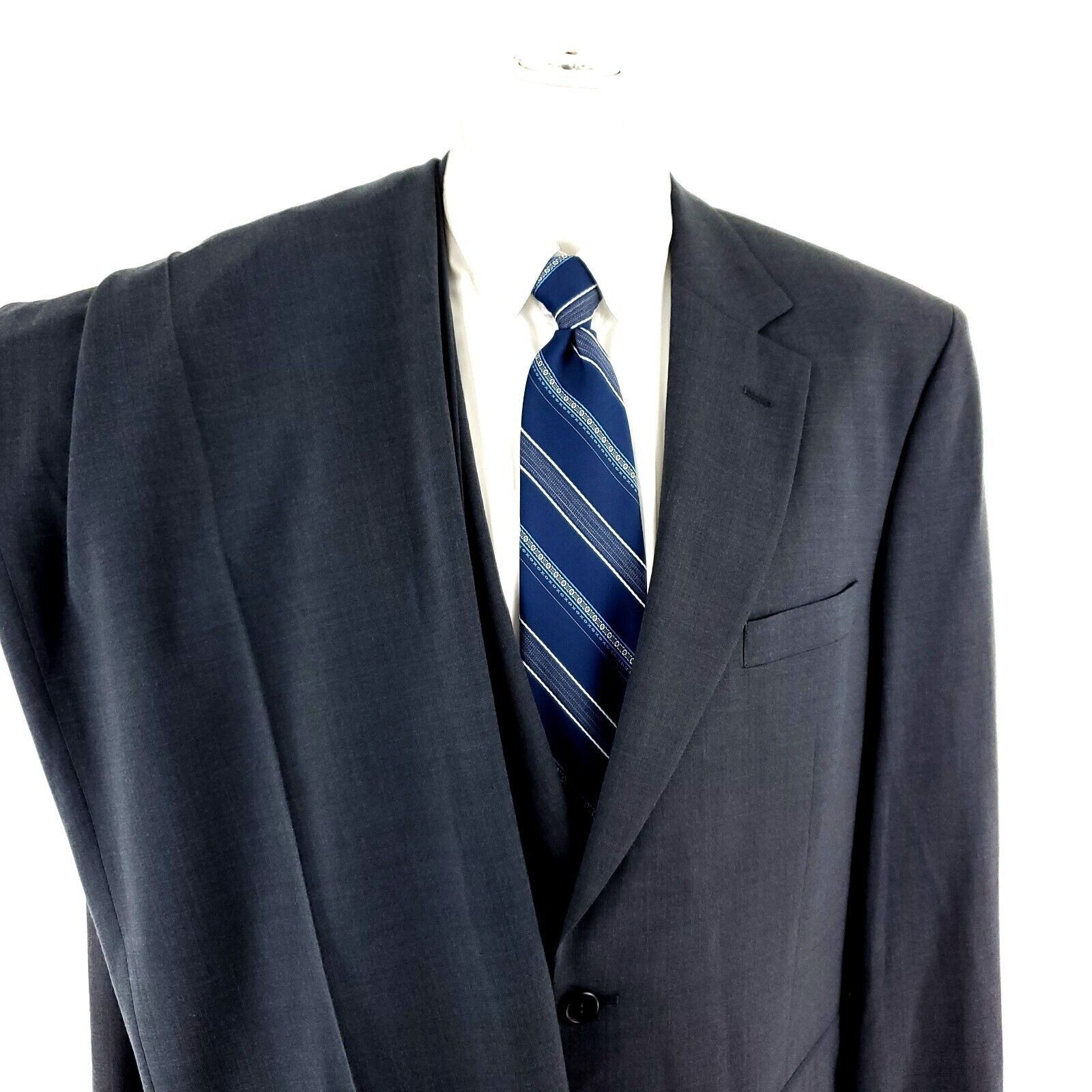 Jos. A. Bank Jos A Bank Wool 2 Button 2 Piece Suit 44L Gray 36/29 Pleated Size 44L - 1 Thumbnail