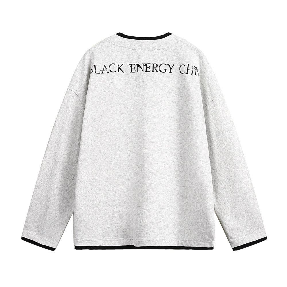 Japanese Brand × Vintage Portrait print men's loose half button long sleeve T-shirt Size US M / EU 48-50 / 2 - 2 Thumbnail