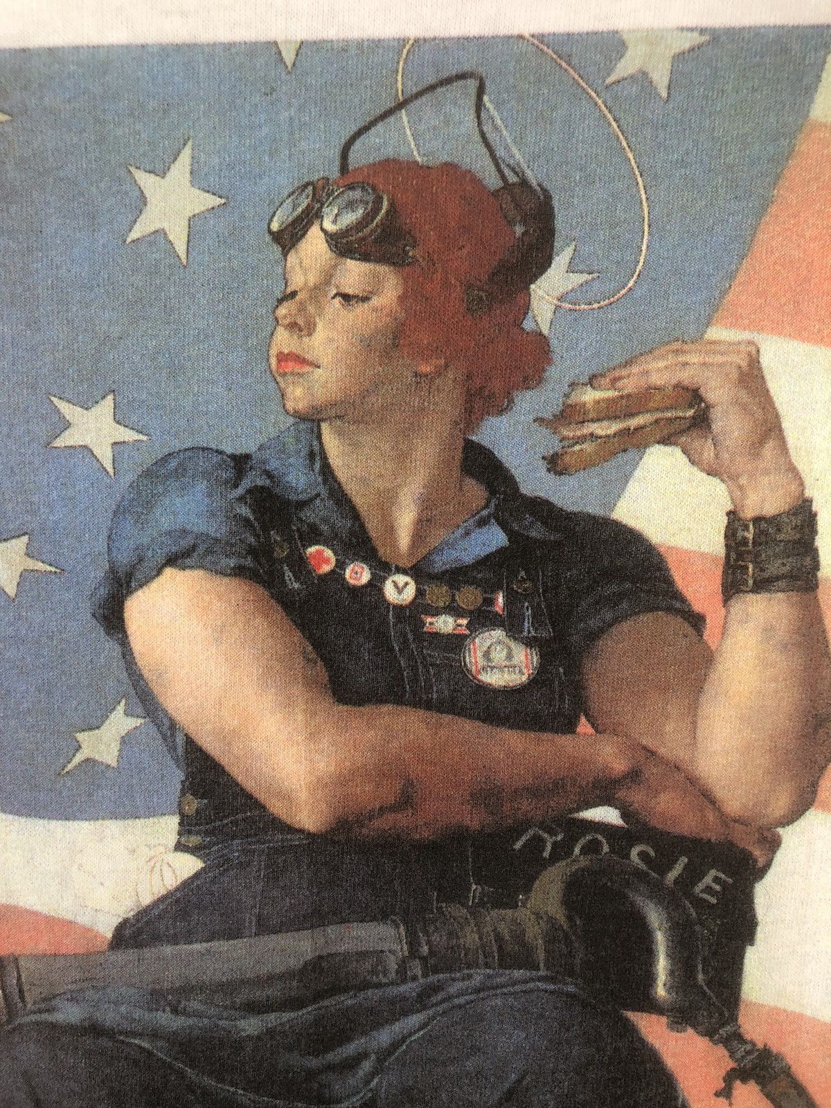 Vintage Vintage 90s WW2 Navy Girl Rosie Poster Tee Size US XL / EU 56 / 4 - 5 Thumbnail