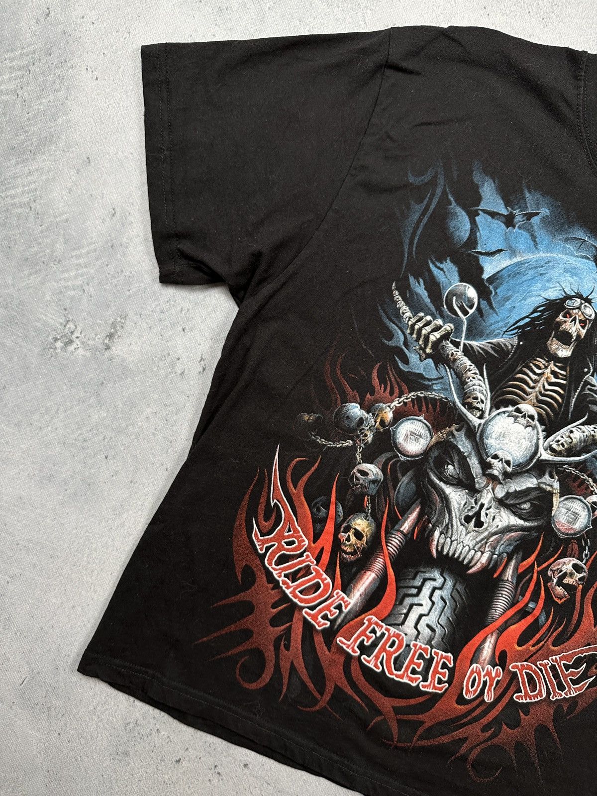 Affliction Vintage 00s Spiral Direct Biker Gothic Skull Flames y2k Rock Size US XL / EU 56 / 4 - 3 Thumbnail
