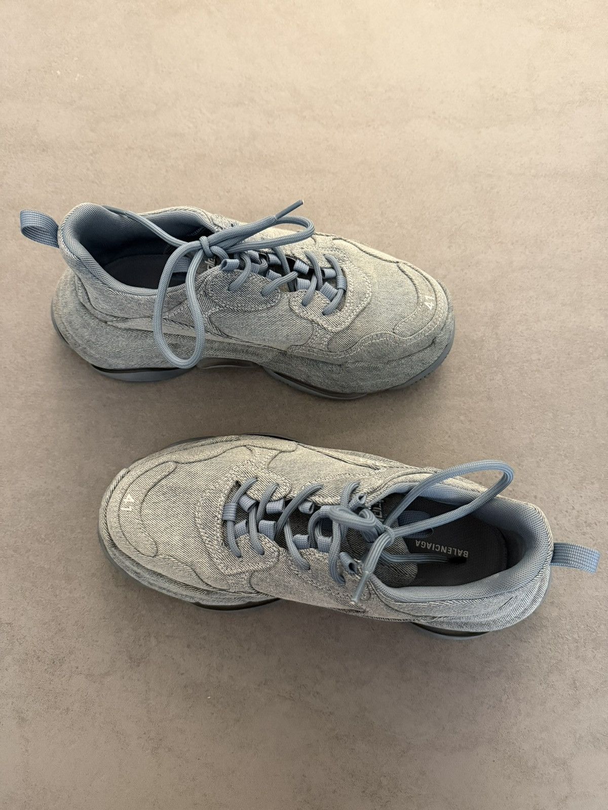 Balenciaga Balenciaga Triple S Denim Sneakers Light Blue – EU 41\ US 8 Size US 8 / EU 41 - 3 Thumbnail