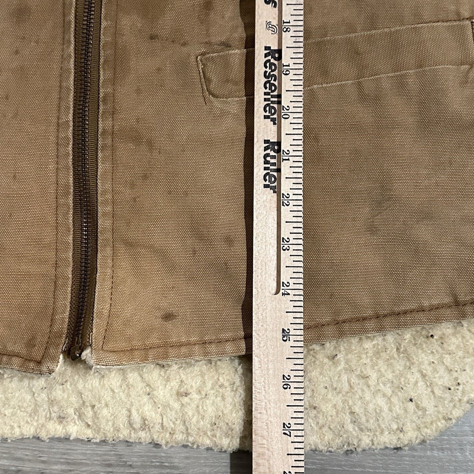 Carhartt Distressed Carhartt 6SVT Duck Sherpa Lined Zip Vest Made USA Size US XL / EU 56 / 4 - 11 Thumbnail