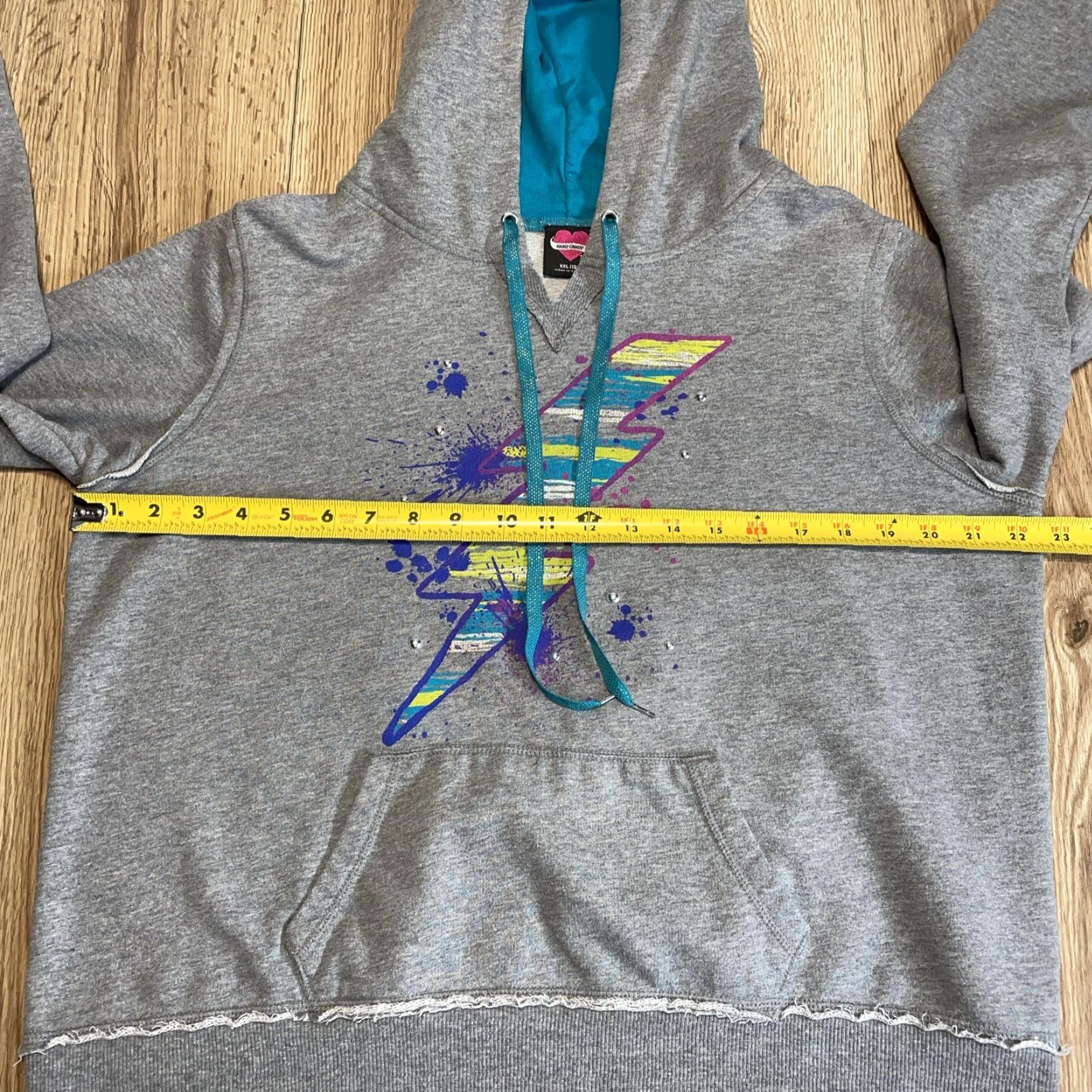 Vintage VINTAGE Hard Candy Hoodie Women Junior 2XL Gray Pullover Activewear Size XXL / US 16-18 / IT 52-54 - 6 Thumbnail