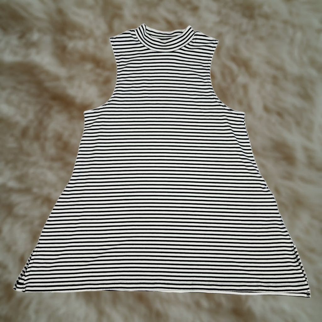 Mossimo Mossimo Tunic Top Women Size M Sleeveless Striped Collar Pullover Blouse Sprin Summer Colorful Size M / US 6-8 / IT 42-44 - 1 Thumbnail