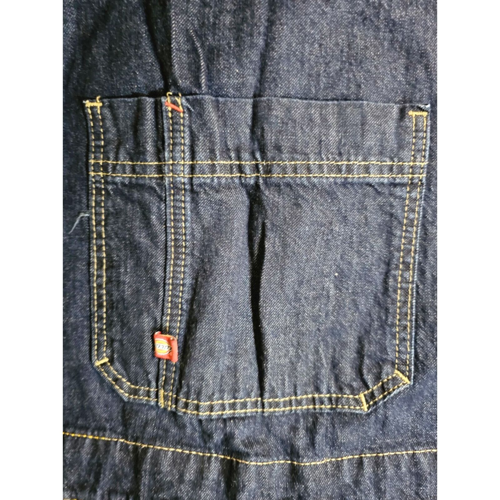 Dickies VINTAGE Dickies Denim Overalls Carpenters Work Jeans Dark Wash Mens XL Blue Denim Size US 36 / EU 52 - 6 Thumbnail