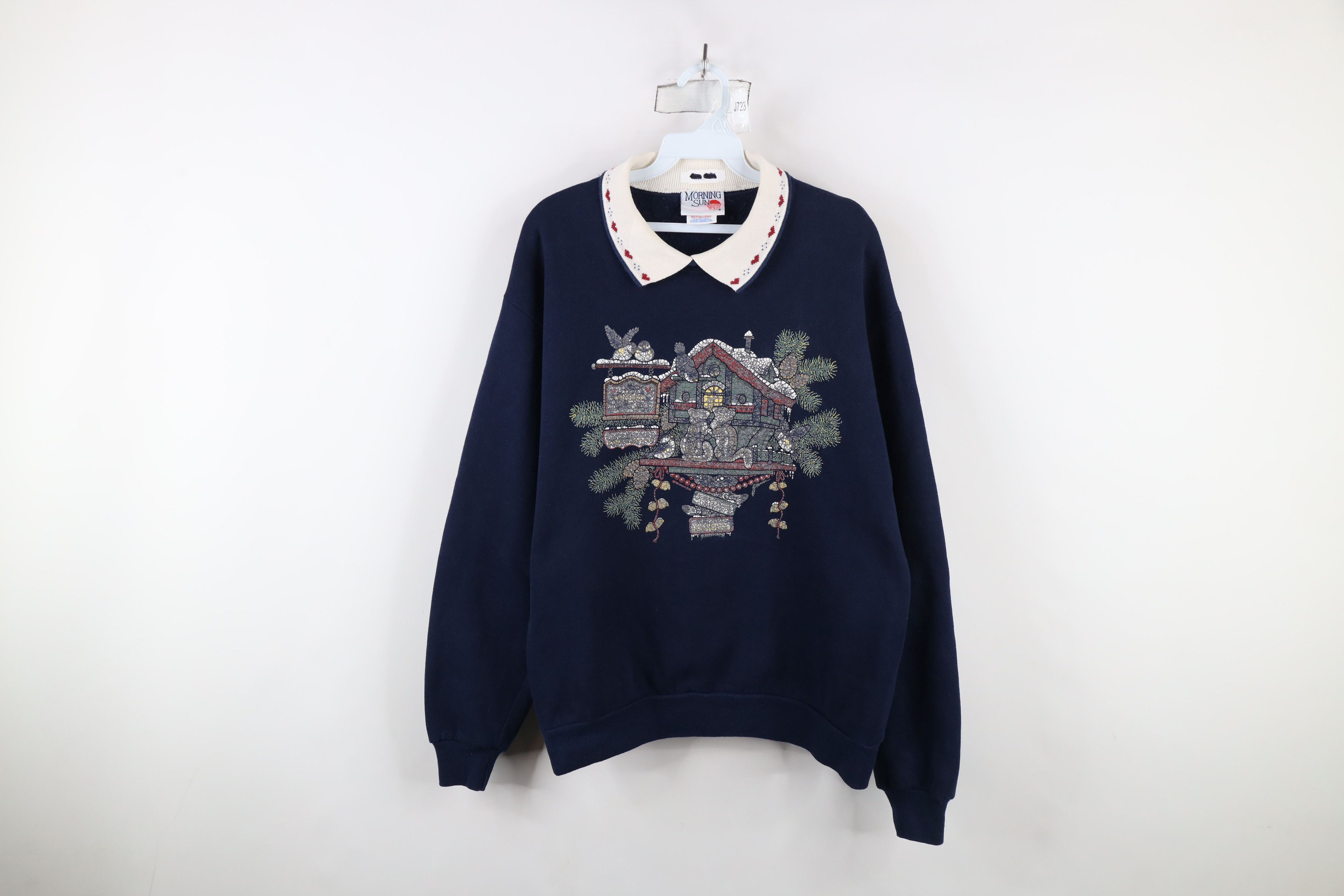 Vintage Vintage 90s Streetwear Birdhouse Collared Sweatshirt USA Size M / US 6-8 / IT 42-44 - 1 Thumbnail