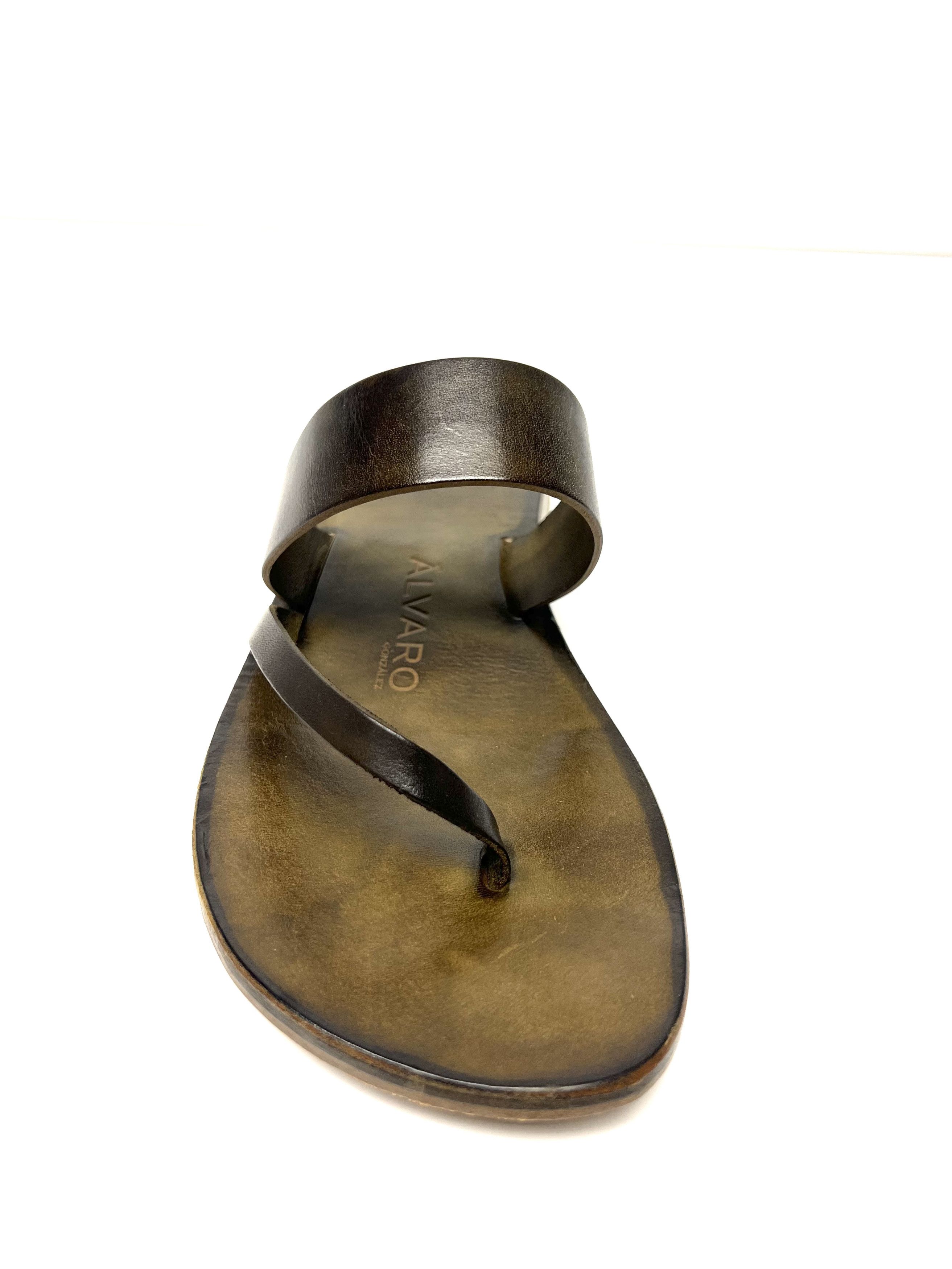 Other ALVARO GONZALEZ, MILITARY GREEN LEATHER HAND MADE, SLIDE Size US 11 / EU 44 - 10 Thumbnail