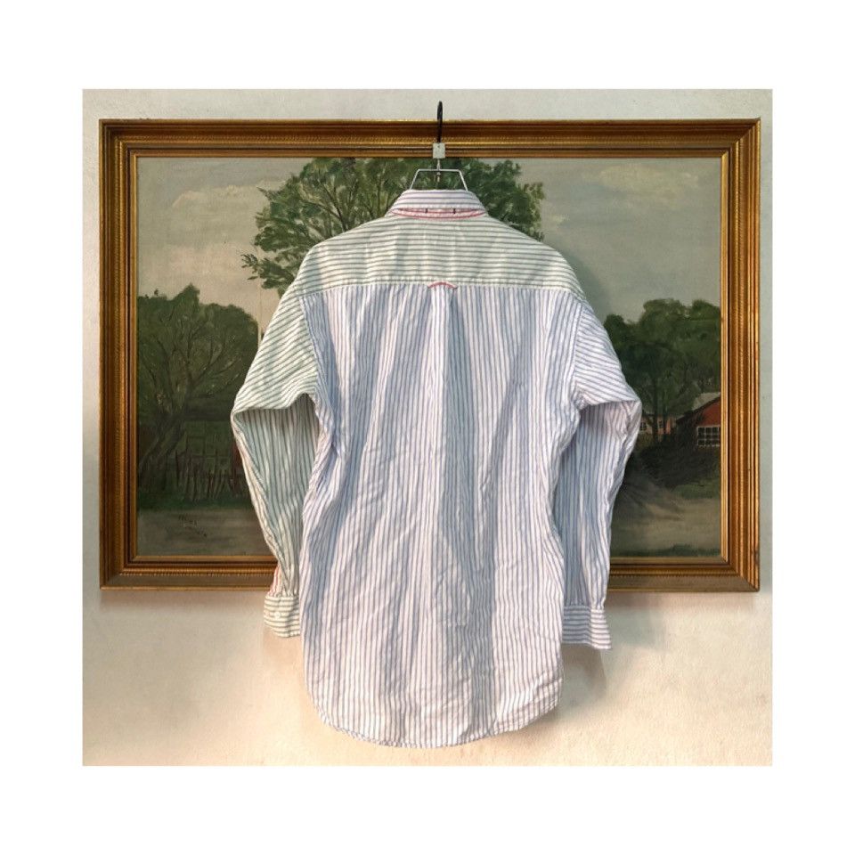 Chaps Ralph Lauren Vtg CHAPS By Ralph Lauren Pin Striped Color Block B.D Shirt Size US M / EU 48-50 / 2 - 5 Thumbnail