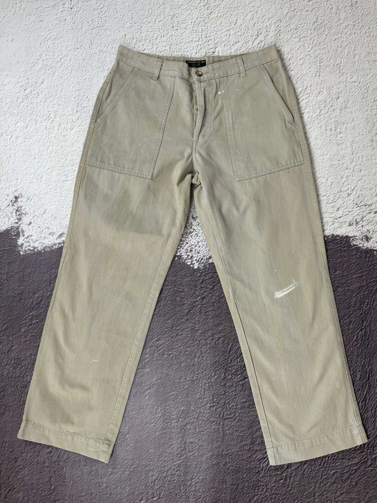Lee × Vintage Leesures by Lee vintage beige distressed faded cotton pants Size US 34 / EU 50 - 3 Thumbnail