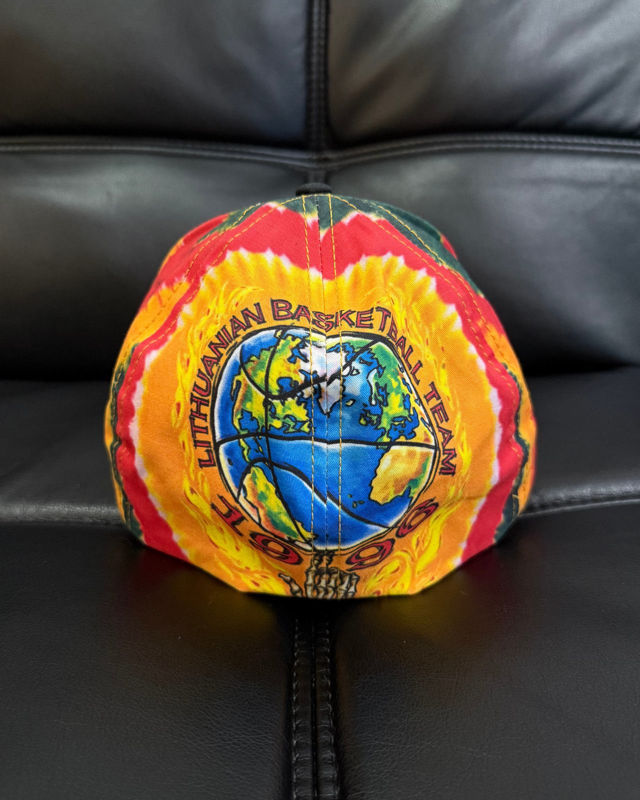 Liquid Blue New Liquid Blue Lithuania Basketball 1996 Tie-Dye Hat - S/M Size ONE SIZE - 8 Thumbnail