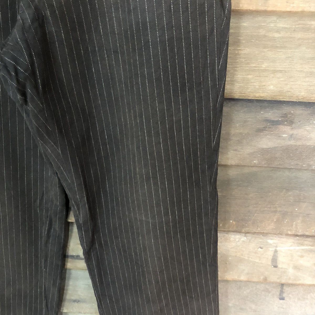 Vintage DL The Suit Company stripe Dark Brown Casual Pants #S2798 Size US 31 - 7 Thumbnail