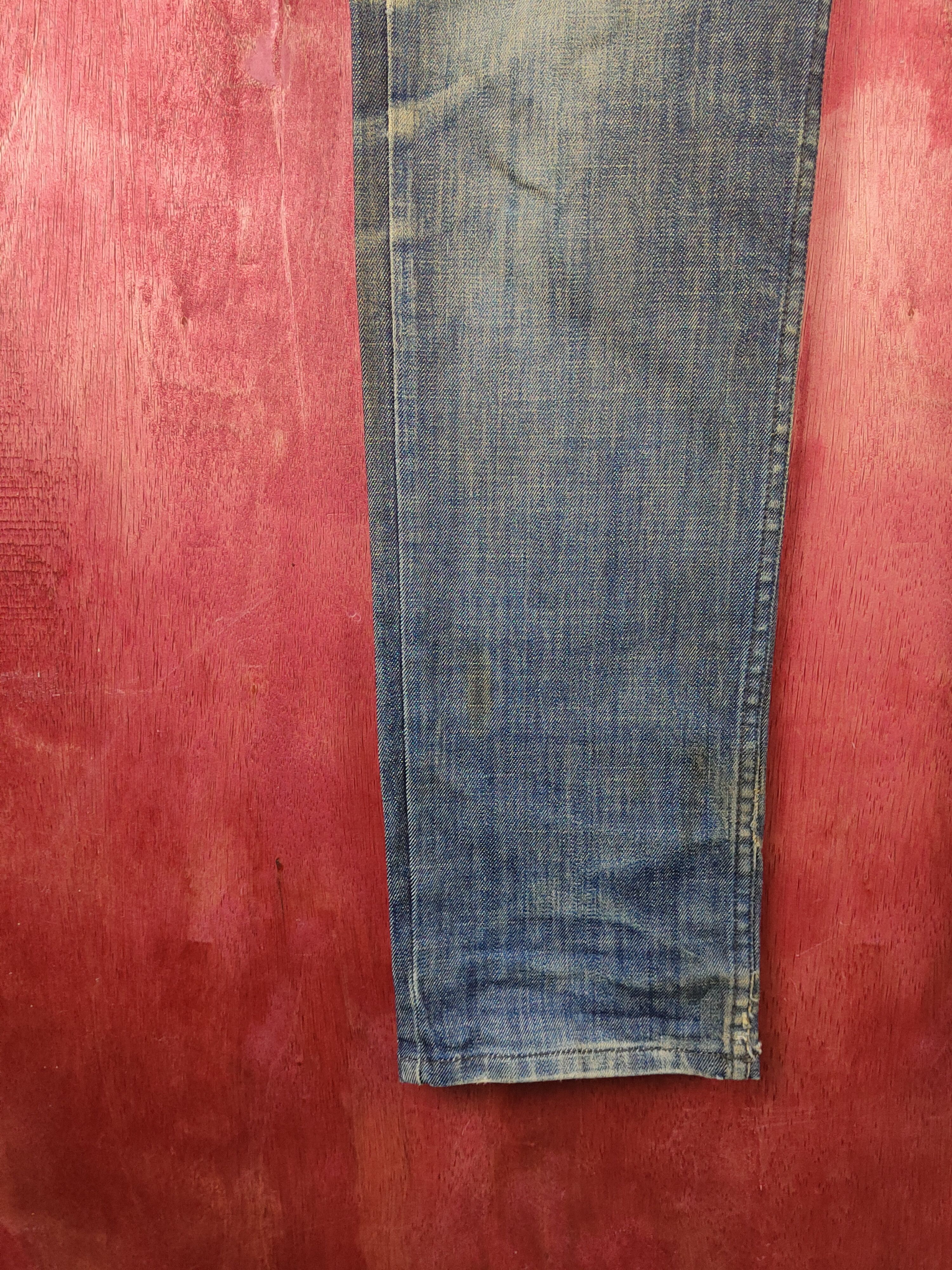 Japanese Brand Twentyone Dark Blue Distressed Ripped Jeans #S2145 Size US 35 - 4 Thumbnail
