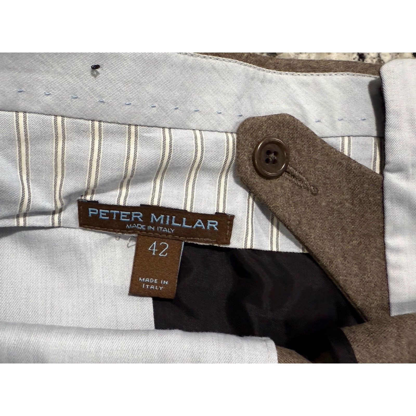 Peter Millar Peter Millar Pants 41x32 Wool Brown Dress Pants Mens Regular Flat Front Zip Pockets 100% Super 120s Vitale Barberis Canonico Italy Knit Tailored Size US 41 - 5 Thumbnail