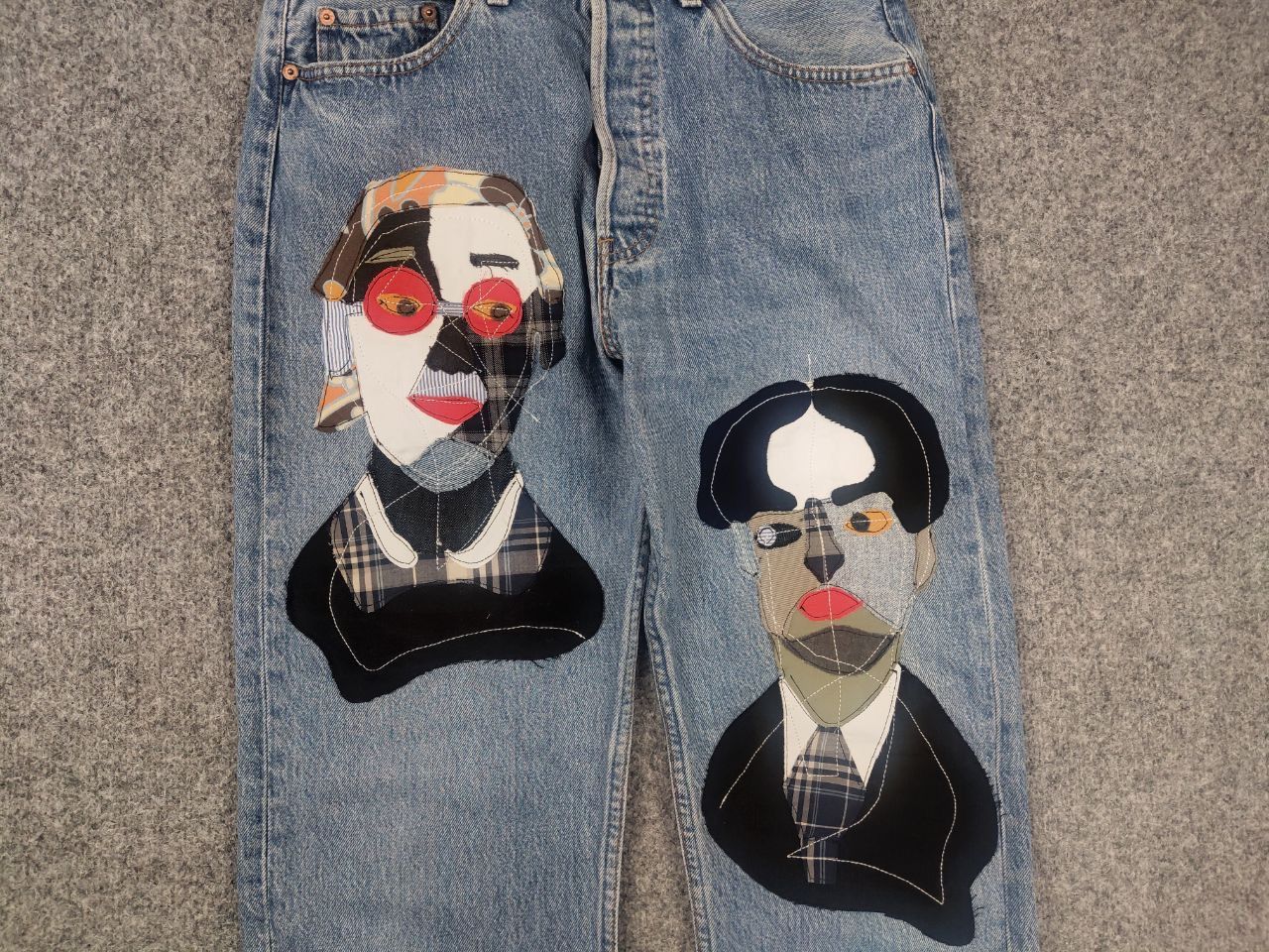 Levi's Vintage 90's Levis 501 Sashiko Patchwork Face Jeans watanabe Size US 33 - 5 Thumbnail
