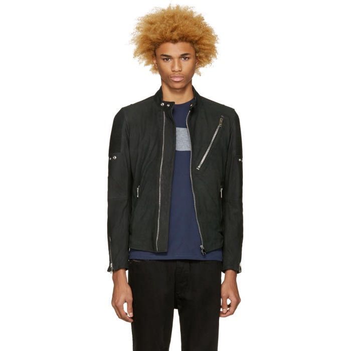 Diesel L-Mackson Black / Grey Leather Biker Jacket medium Size US M / EU 48-50 / 2 - 20 Thumbnail