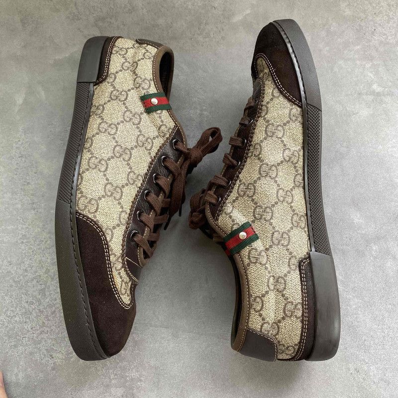Gucci Gucci Suede Casual Sneakers in Dark Beige - Size US 8 / EU 41 - 7 Thumbnail