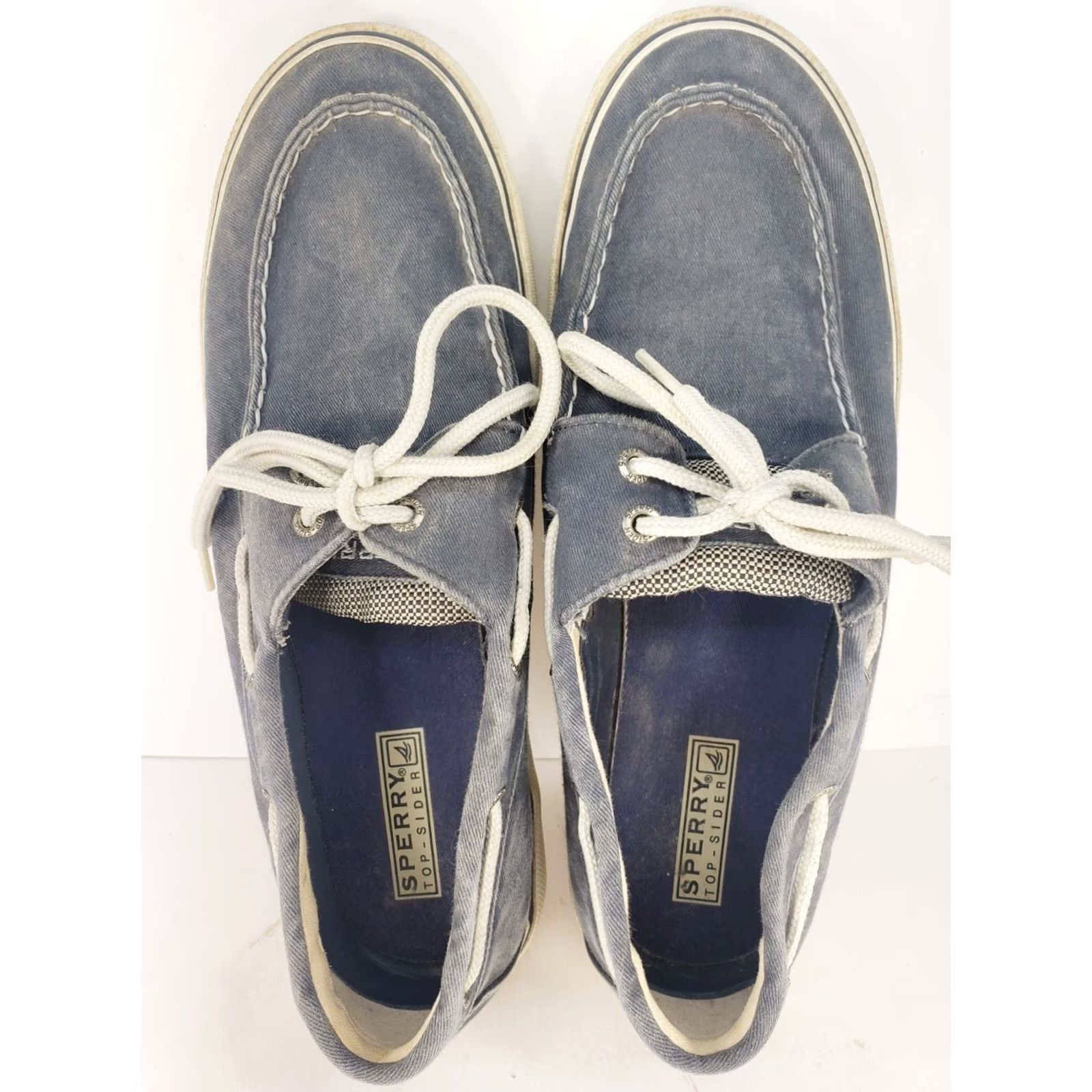 Sperry Sperry Top Sider Halyard Two Eye Blue Denim Boat Shoes Mens 10.5 M Casual Leatherless? (note) Size US L / EU 52-54 / 3 - 6 Thumbnail
