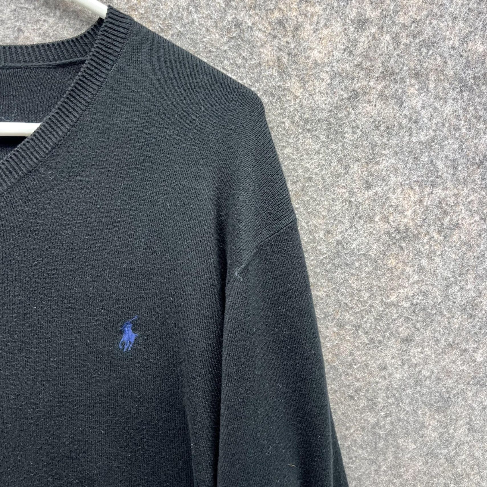 Polo Ralph Lauren Ralph Lauren Sweater Men Large Black V-Neck Pima Cotton Pony Pullover Knit Shirt/Sweater Size US L / EU 52-54 / 3 - 4 Thumbnail