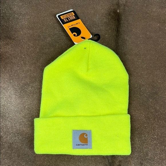 Carhartt Carhartt x Value Culture Collab Neon Yellow Knit Hat Size ONE SIZE - 1 Thumbnail