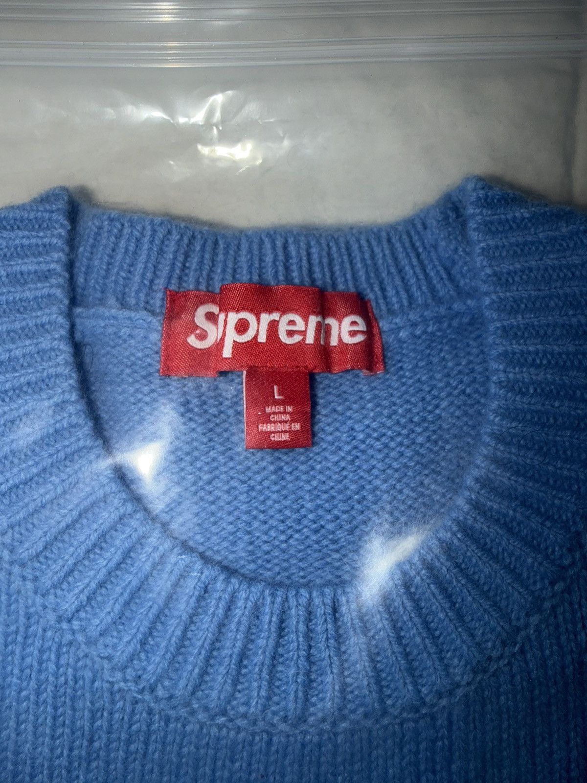 Supreme Supreme Angora Script Sweater Light Blue - Large Size US L / EU 52-54 / 3 - 11 Thumbnail