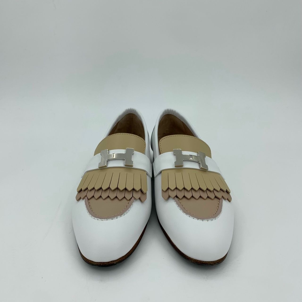 Hermes Hermès Womens Mocassins Royal Leather Flats Size 38 White & Size US 8 / IT 38 - 8 Thumbnail