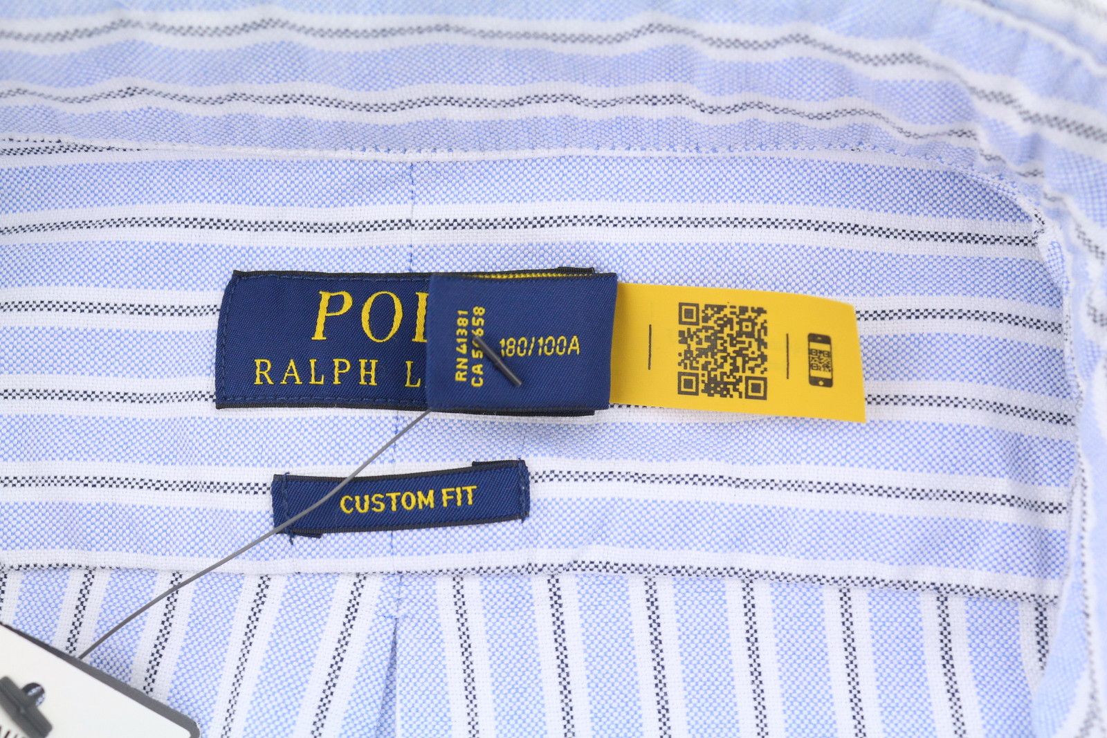 Ralph Lauren L Blue Striped Custom Fit Button-Down Neck Logo 87017 Size US L / EU 52-54 / 3 - 7 Thumbnail
