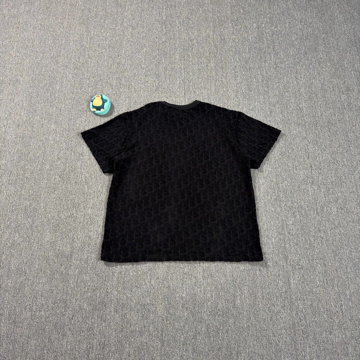 Christian Dior Monsieur Dior Black Terry Cloth All Over Print Tee XL Size US XL / EU 56 / 4 - 2 Thumbnail
