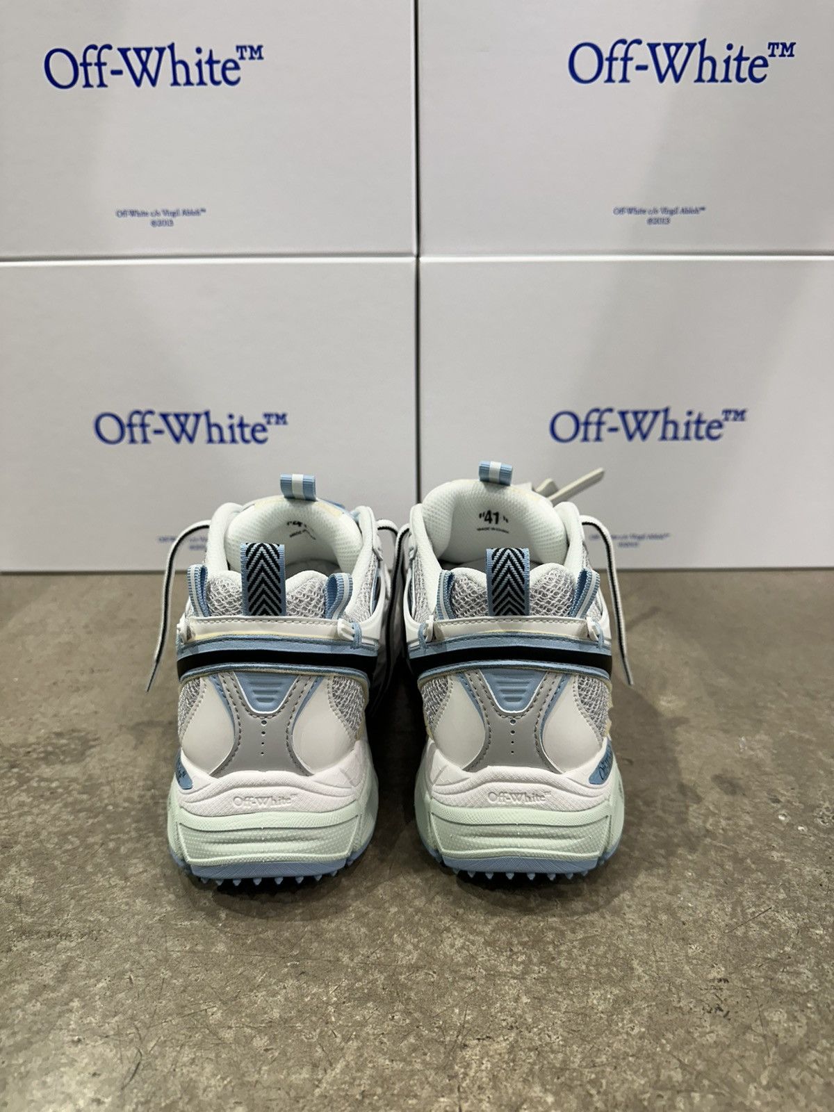Off-White OFF-WHITE - Be Right Back Sneakers White Light Blue Size US 7 / EU 40 - 4 Thumbnail