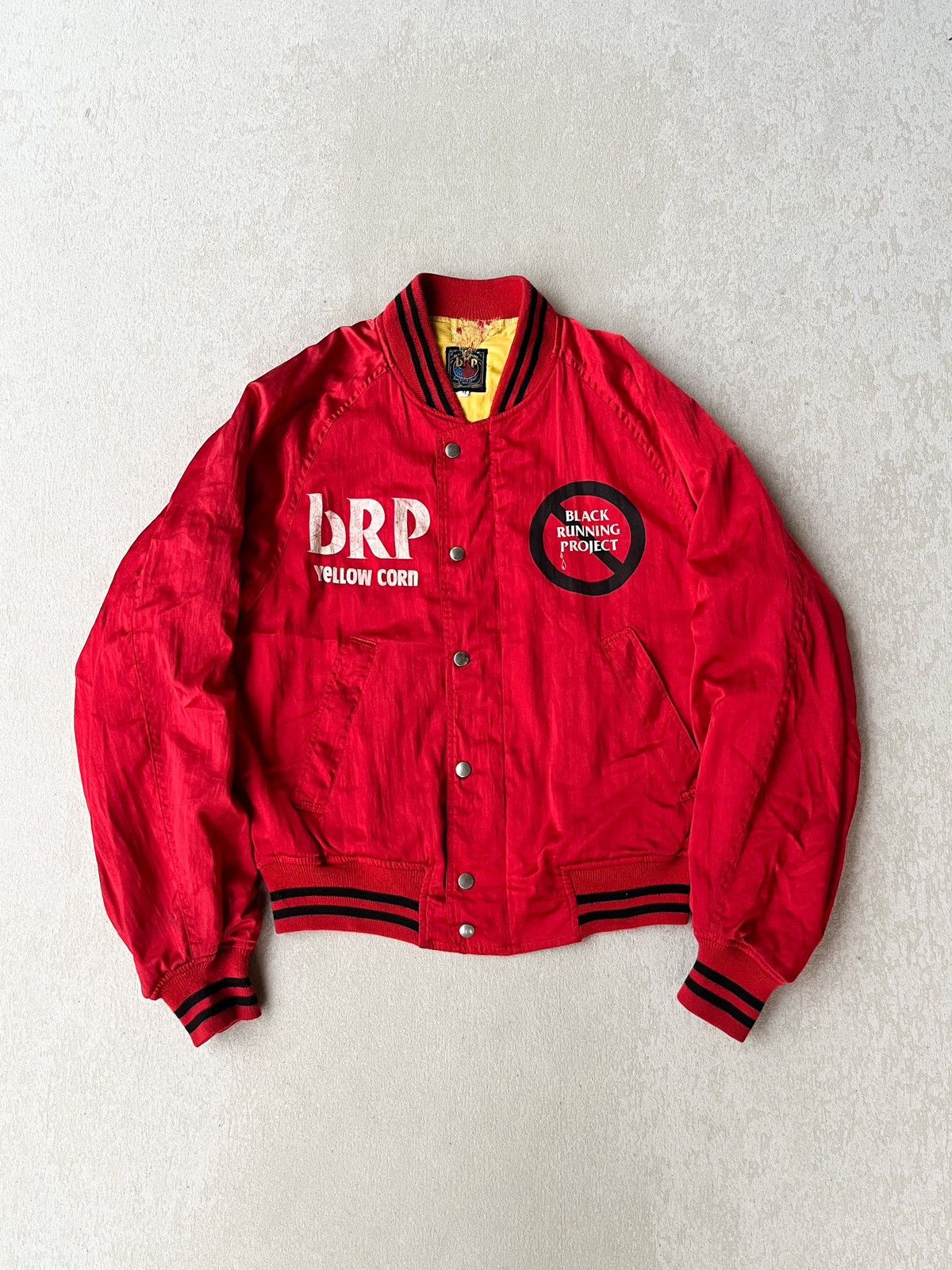 YELLOW CORN Vintage 00’s bRP “YELLOW CORN“ varsity bomber jacket Size US L / EU 52-54 / 3 - 3 Thumbnail