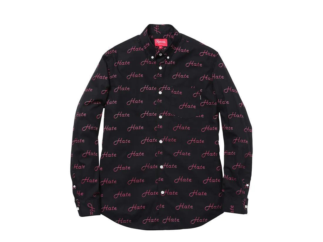 Supreme Supreme Hate Button Up L/S Shirt FW13 Size US M / EU 48-50 / 2 - 1 Thumbnail