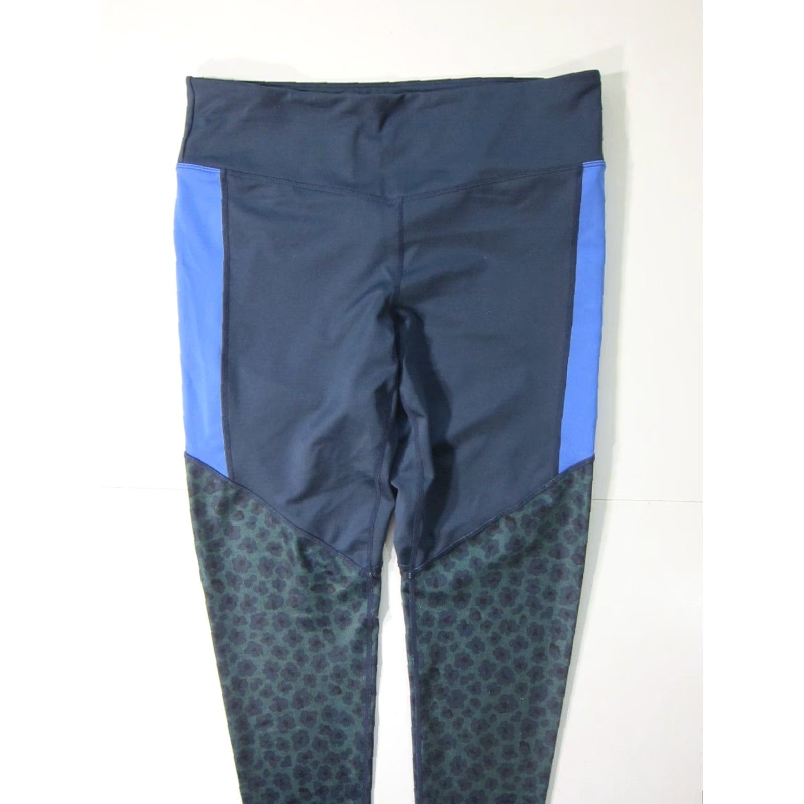 Vintage JoyLab Legging Women XL Yoga Run Gym Workout Pants Blue Green Leopard Print Size 40" / US 18 - 6 Thumbnail