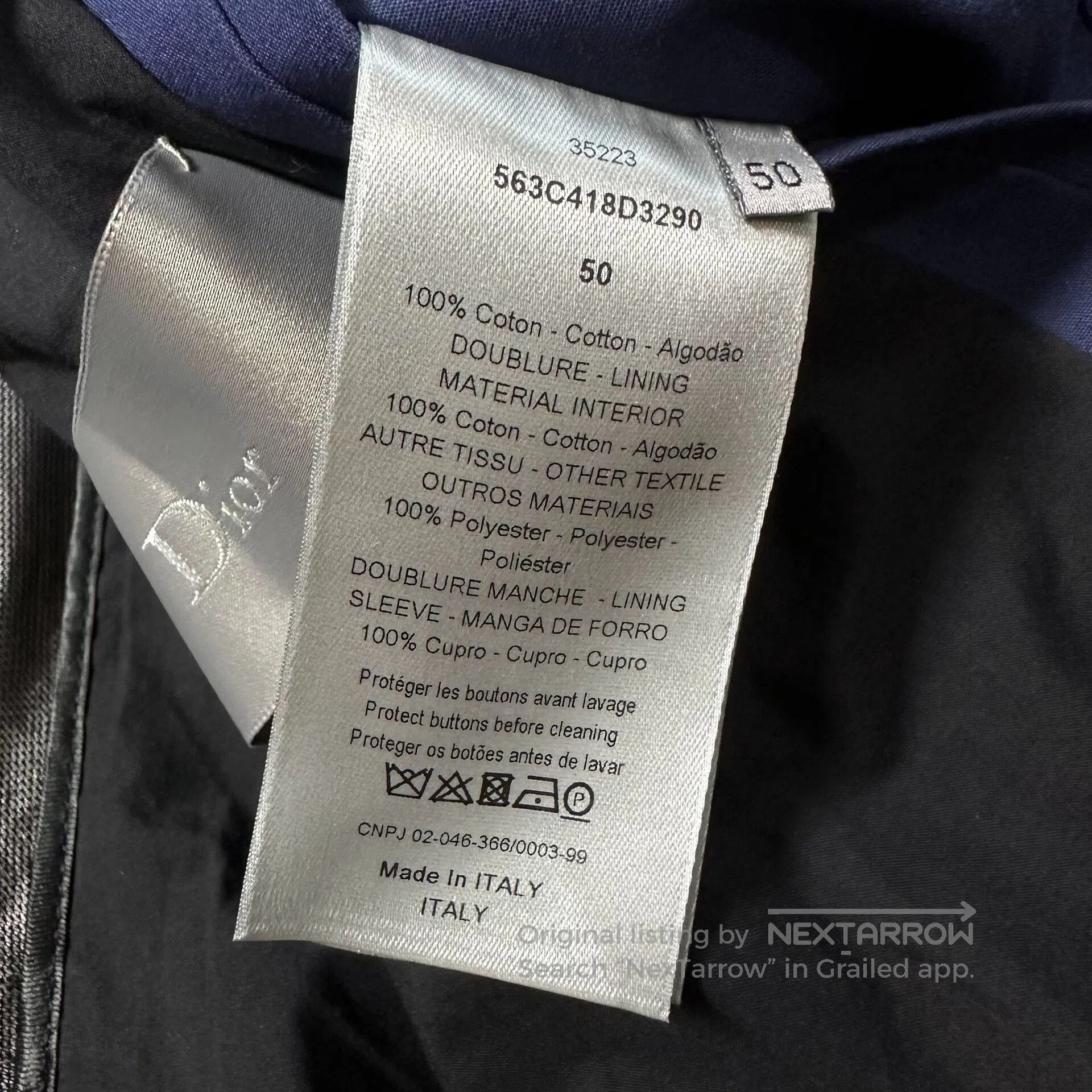 Dior Dior Double-Breasted Dark Blue Trench Coat. Size US L / EU 52-54 / 3 - 6 Thumbnail