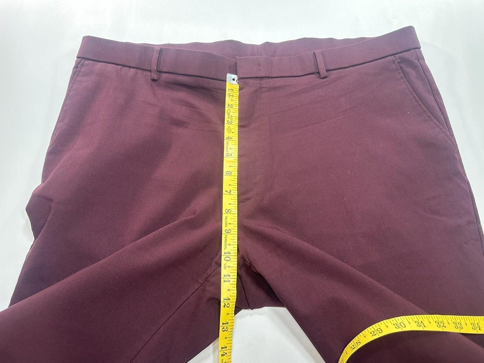 Tommy Hilfiger Tommy Hilfiger Flat Straight Leg Chinos Maroon Men's 42/30 Size US 42 / EU 58 - 4 Thumbnail