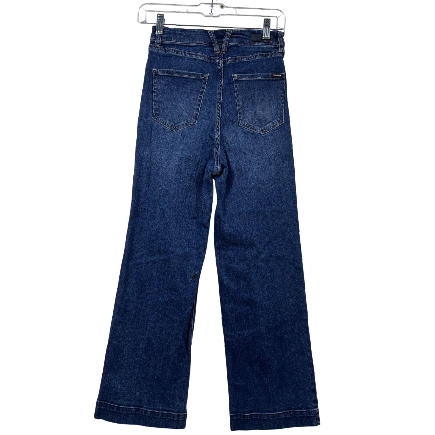 Volcom Volcom Stone Scraper Wide Leg Jeans Womens 26 Blue High Rise Ankle Dark Wash Size 26" / US 2 / IT 38 - 2 Thumbnail