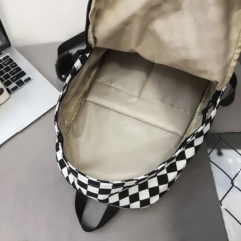Vintage Plaid Backpack Waterproof Leisure Shoulder Bag Size ONE SIZE - 5 Thumbnail