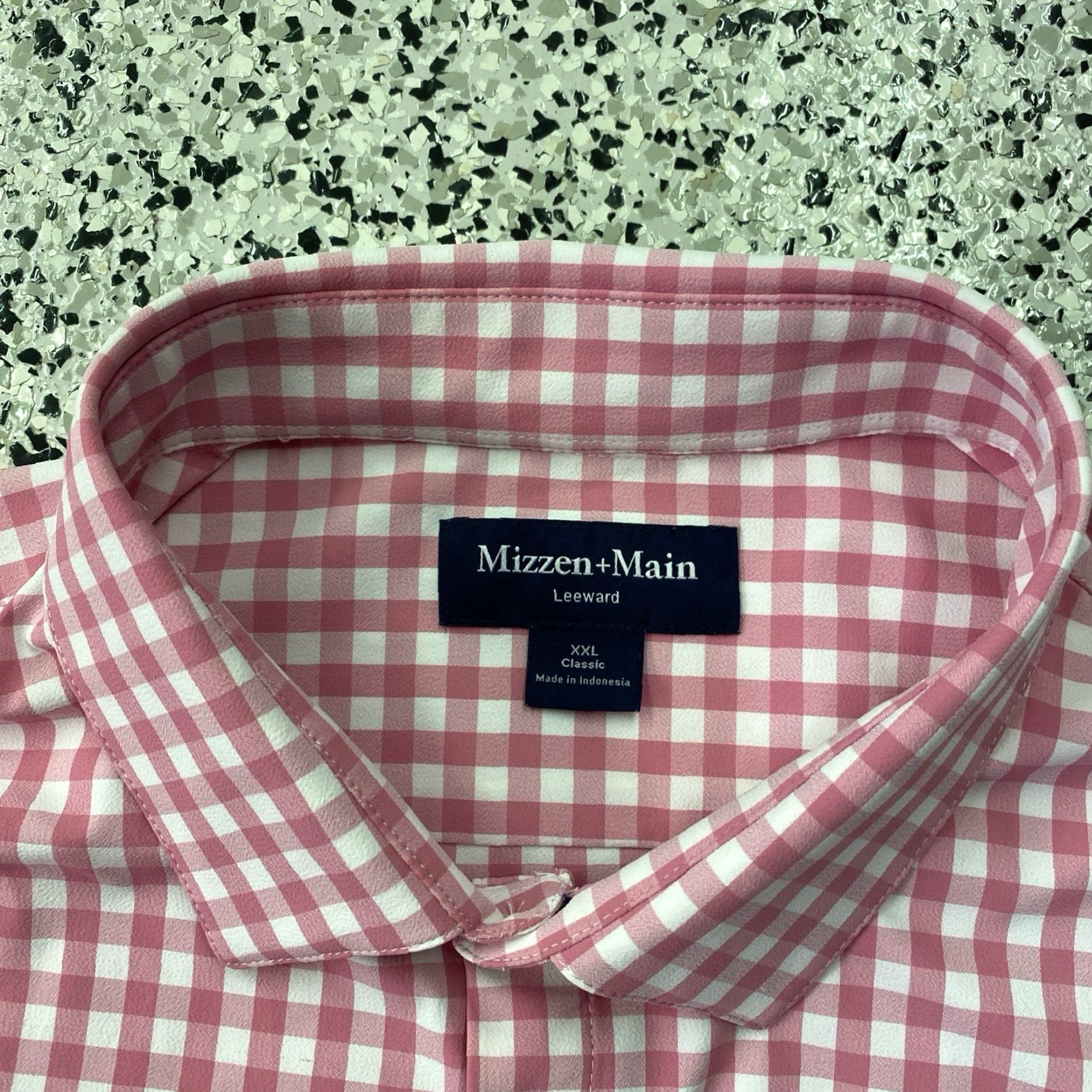 Mizzen+Main Mizzen+Main Button-Up Shirt Men 2XL Pink Check Leeward Trim Fit Stretch Shirt Size US XXL / EU 58 / 5 - 2 Thumbnail